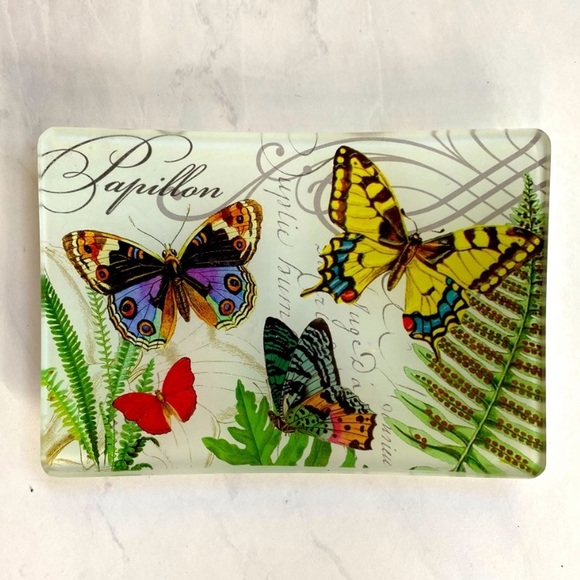 Michel Design Works Glass Butterfly Papillon Soap Dish NWT - Picture 2 of 7